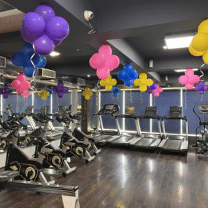 Multi color Balloons hanging on cieling