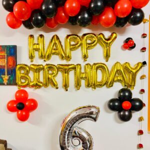 Black Red Theme Birthday Decor